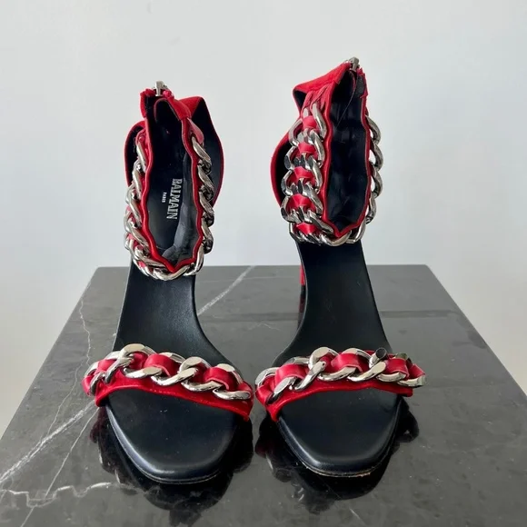 Balmain | Shoes | Balmain Chain Heels Size 38 | Poshmark
